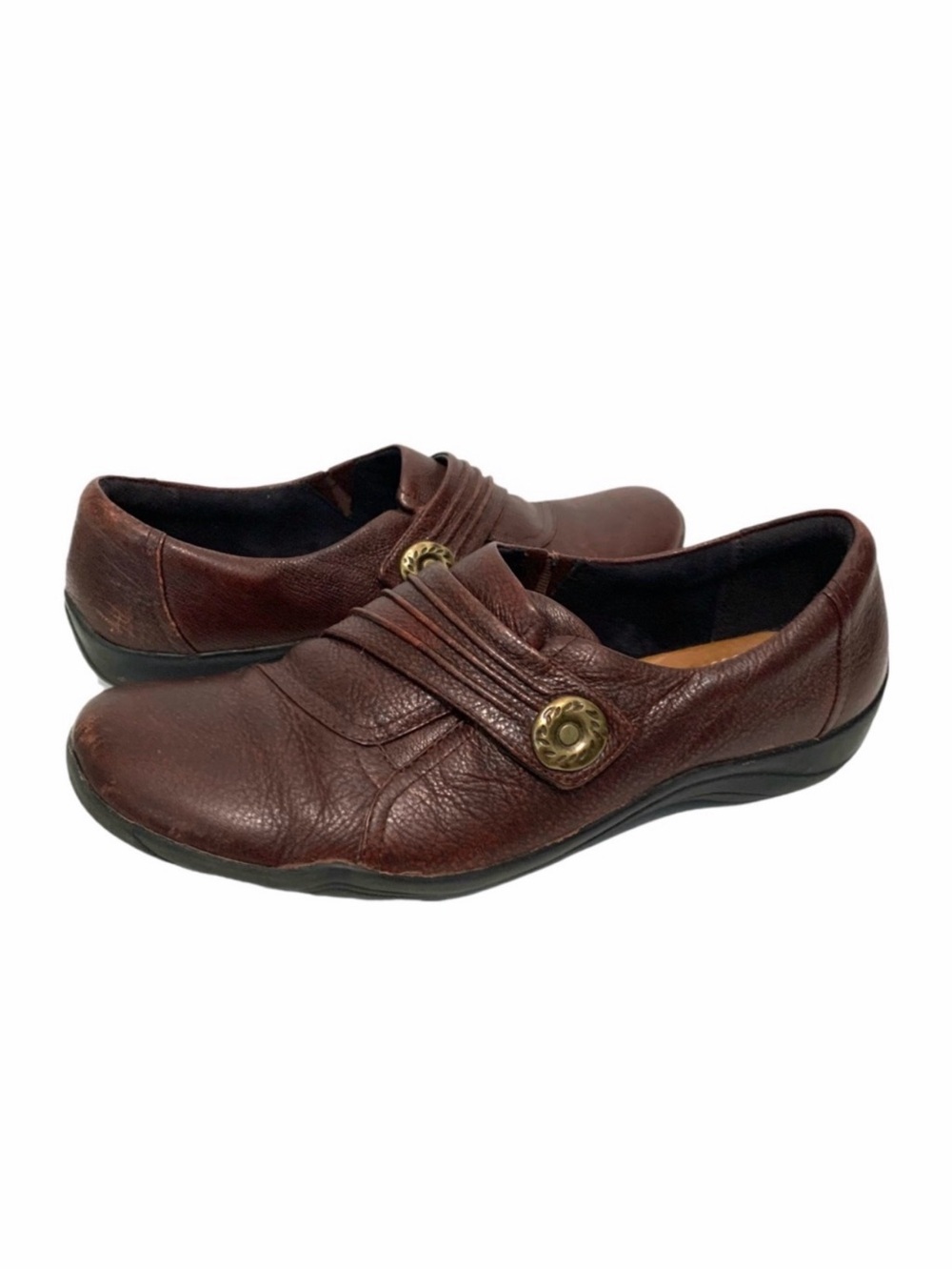 Clarks Women's Kessa Alcove Loafers Brown Leather Shoes Size 9.5